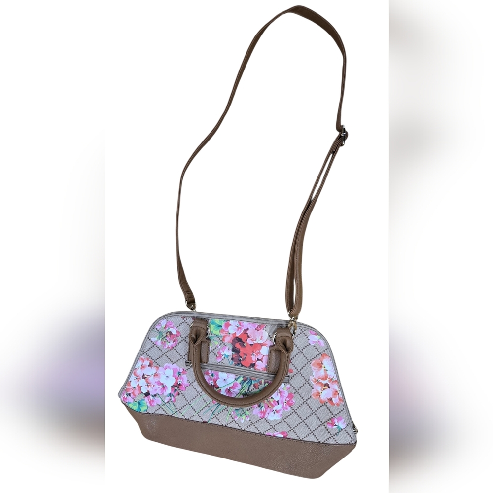 Floral Brown Large Crossbody Bag